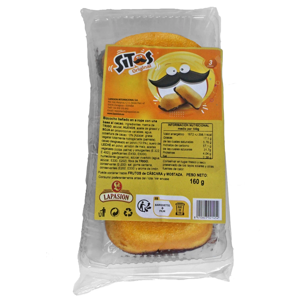 Best juicy cake with oval shape and a base of chocolate compound 3 units 160g for supermarkets