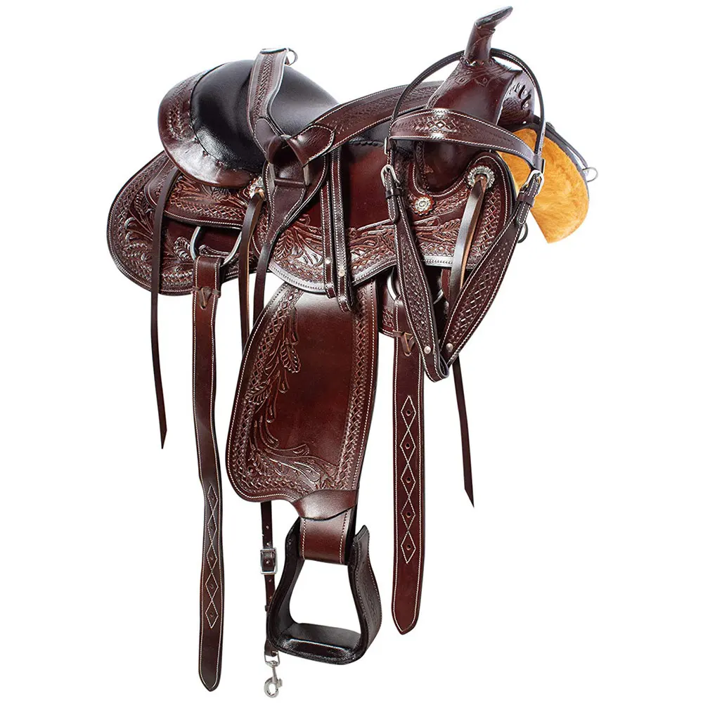 Luxury Genuine Leather Made Fancy Horse Saddle Western Saddle Horse Riding Equipment At Wholesale Price