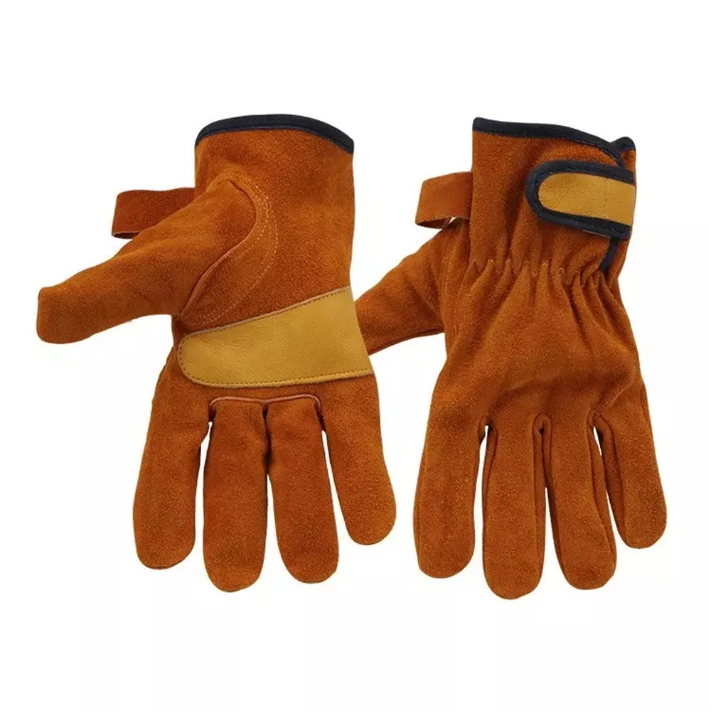 Wholesale Working Gloves Safety Cowhide Men Winter Hand Driving Leather Work Clean Cheap Custom Gloves with Stretchable