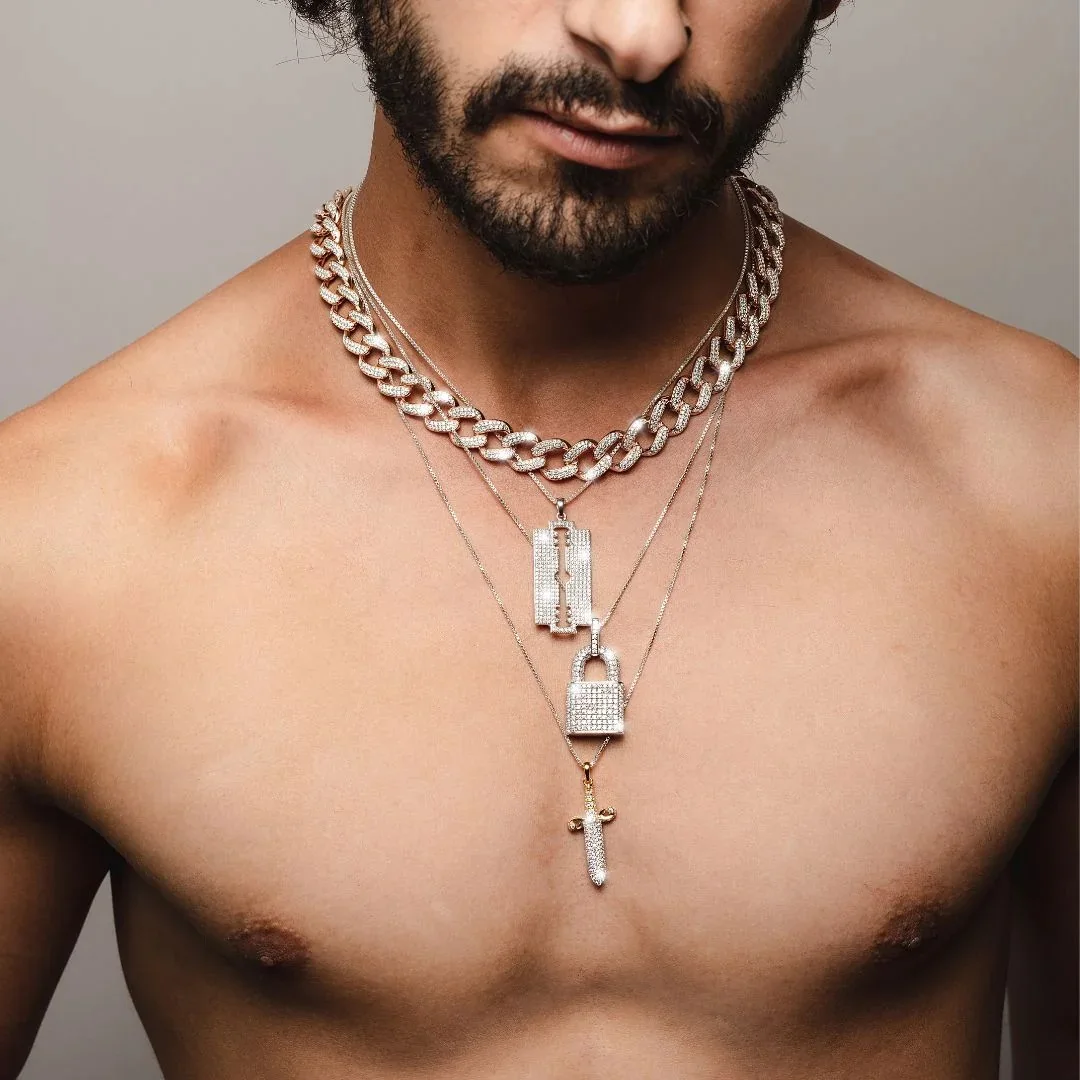 Top Deal 2024 Bust Down Mini Dagger Pendant with 10KT and 14 KT Solid Gold hip Hop Pendant Jewelry For Sale 2