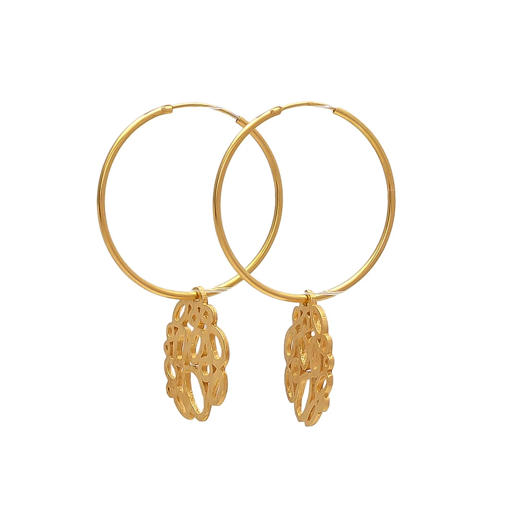Explore Latest Exclusive Brass Design Trendy Gold Plated Brass Hoop Earrings