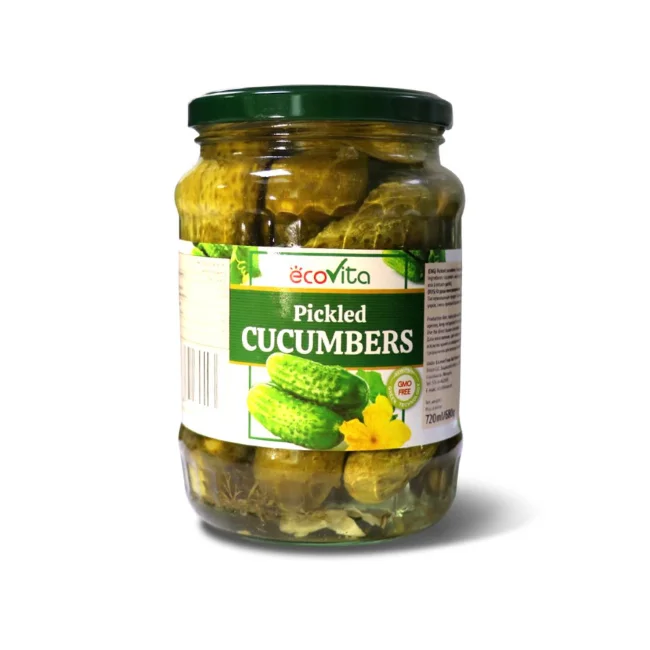 HIGH QUALITY Wholesale Price Factory In Vietnam Sour-Sweet Tasty Delicious Private Label Baby CUCUMBER Pickled 720ml
