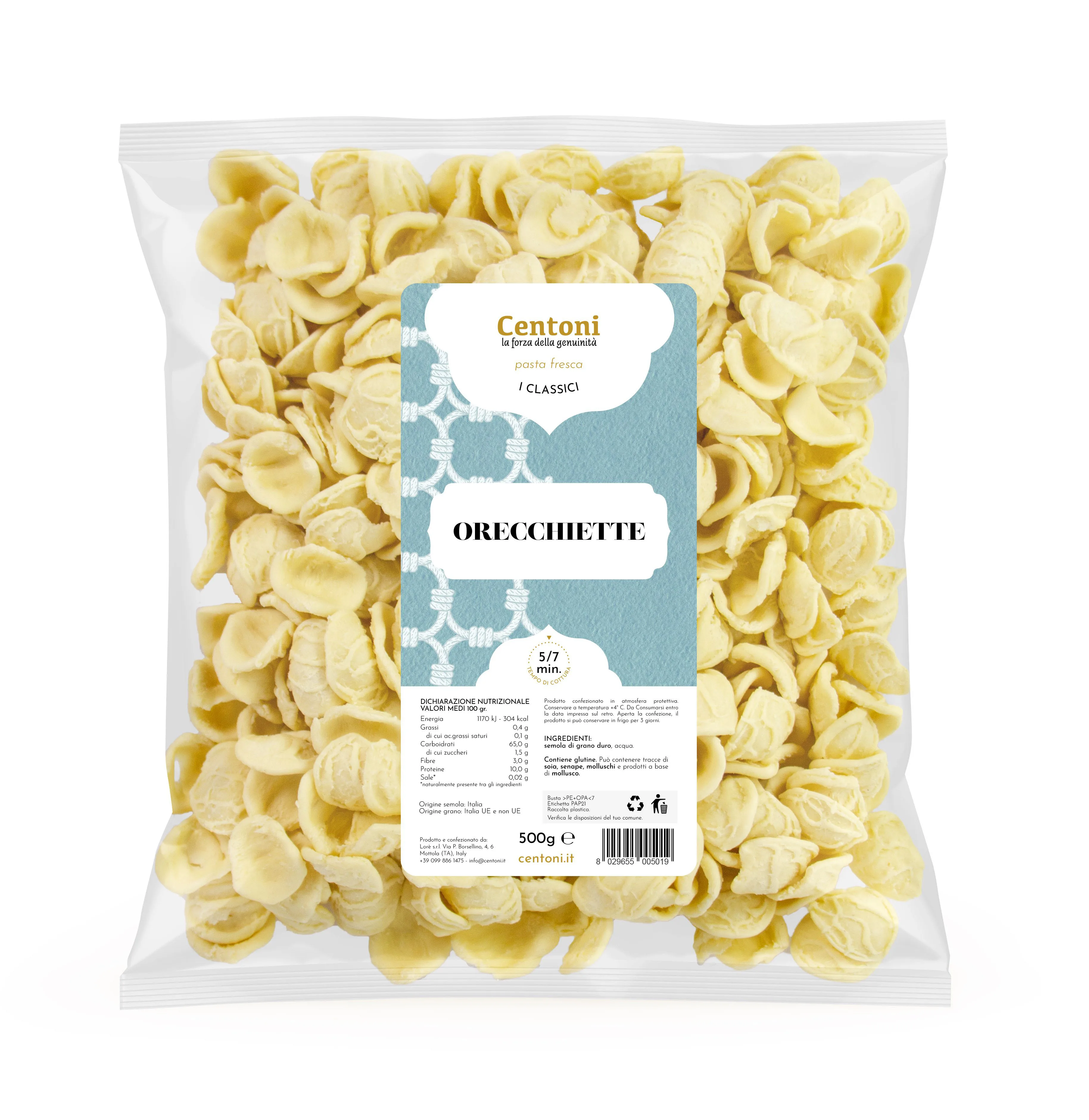 Свежее ремесленное Orecchiette 500 г сделано в Италии премиум качества отличное