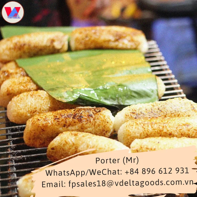 Vietnamese Famous street food Grilled bananas covered with sticky rice Holiday