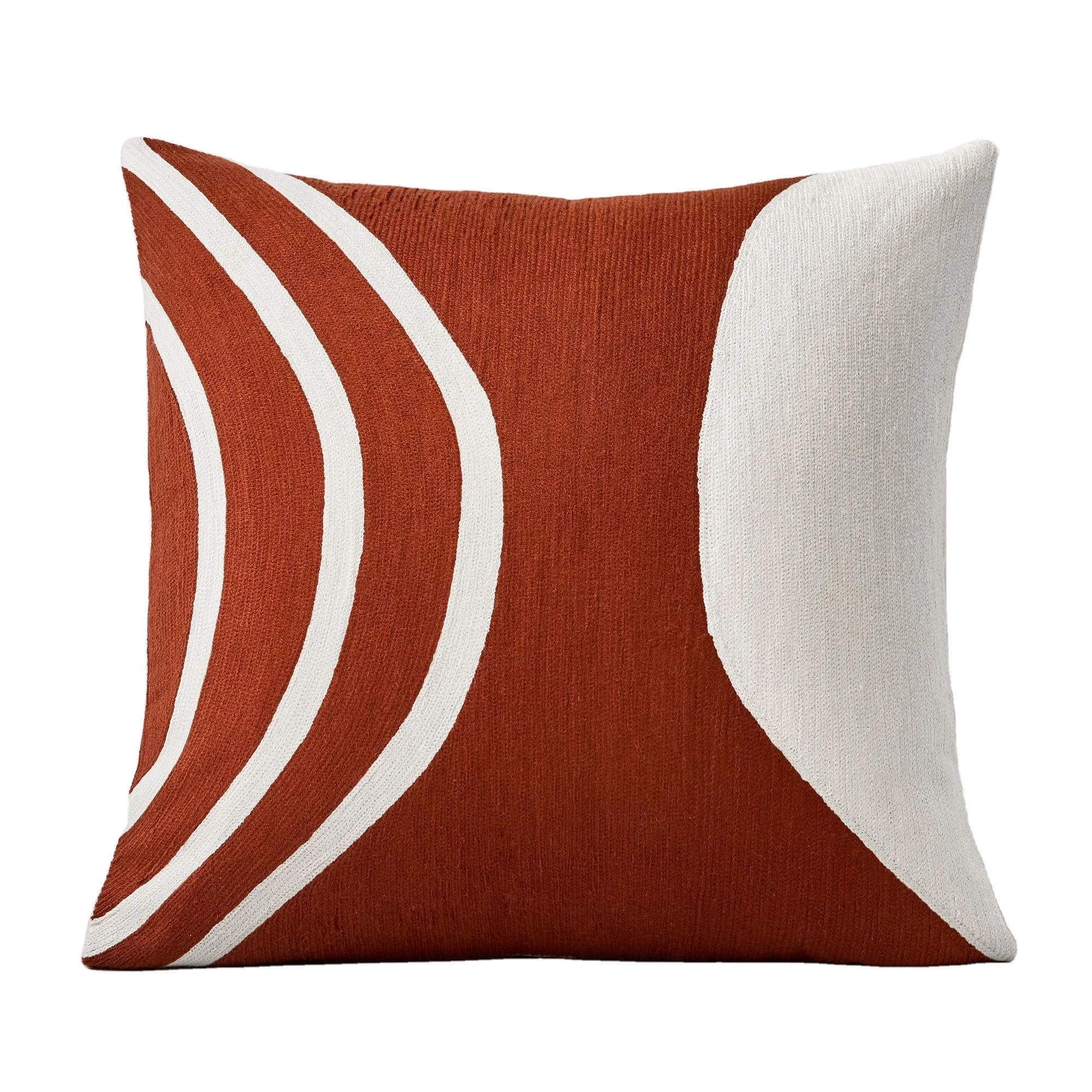 Kashmiri wool chain handmade chain stich   Embroidered pillow cover   decorative pillow hand woven  cushion covers