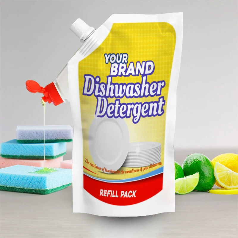 Affordable Economy Dishwash Liquid 1L Stand Pouch with Spout Easily Remove Tough Grease From Dishes