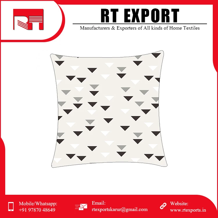 Good Quality Geometric Pattern 100% Cotton Linen Pillowcase Cushion Cover With Private  Label