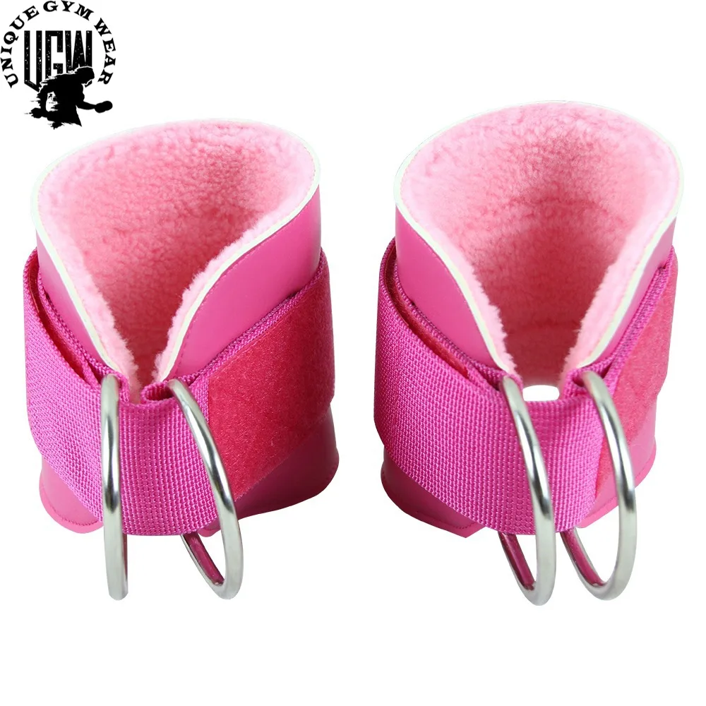 Neoprene OEM Service Sports Ankle Strap Double D-ring Gym Leg Pulley Strap Lifting Fitness Workout ankle supports straps