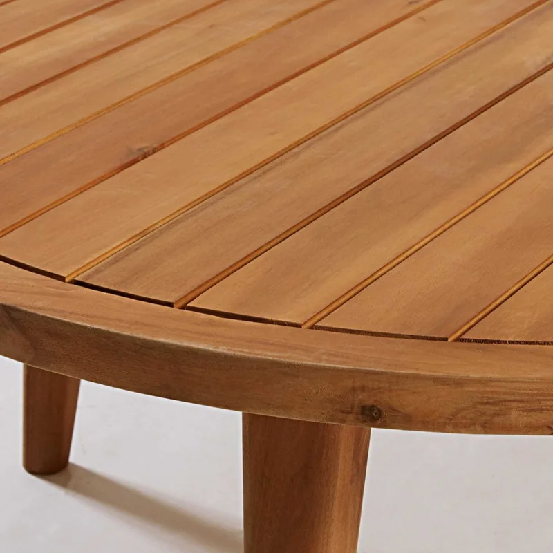 Patio Wooden Round Coffee Table Living Room Furniture High Quality Wood Best Seller Garden Table Cafe Furniture