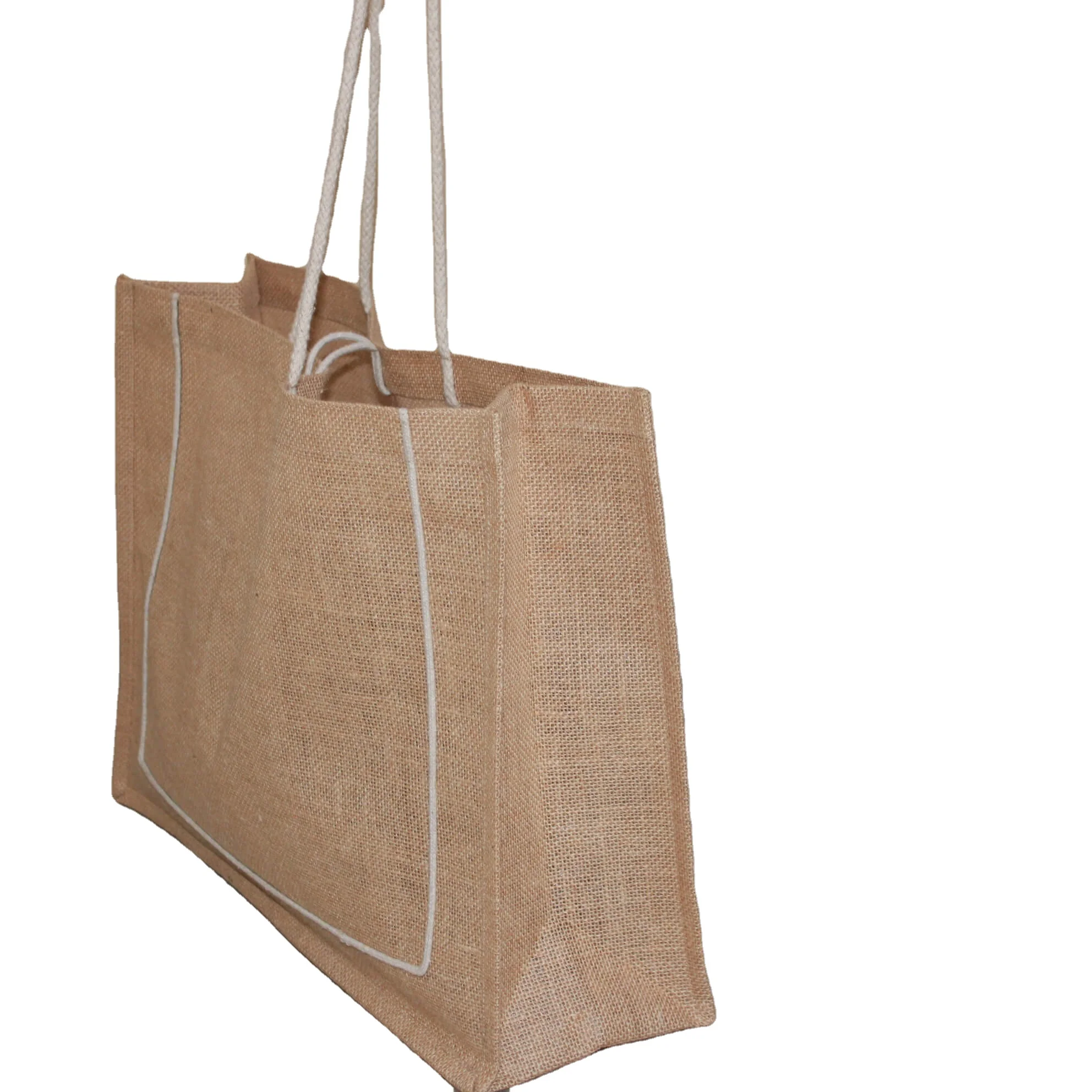 Jute Bag Eco friendly Natural Color Reusable Burlap Tote Bag for Sale Gift With Custom Logo High Quality Shopping bag