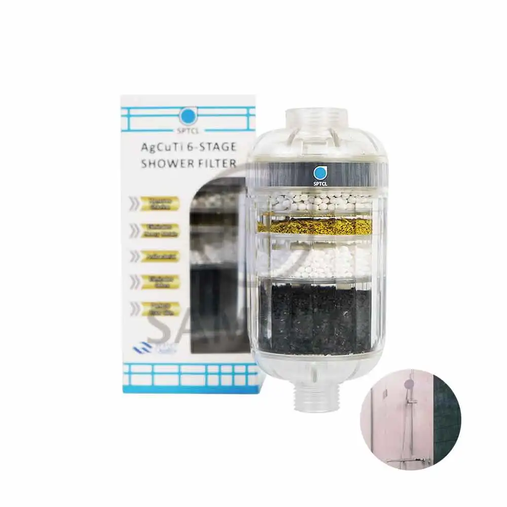 high quality product 6-stage pure shower water filter for shower head