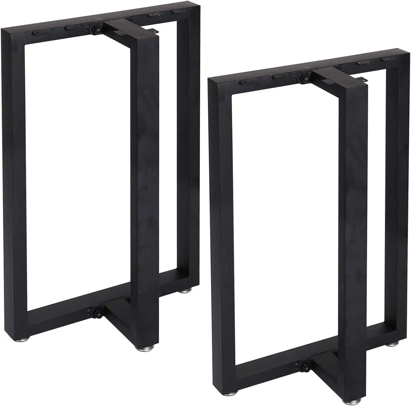28-Inch High 18-Inch Wide Heavy-Duty Black Metal Table Legs Modern Industrial Style Rectangular Console Table Supports