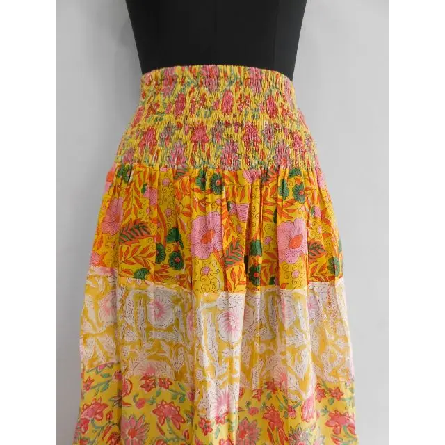 Cotton long skirt handmade block printed designer long skirts