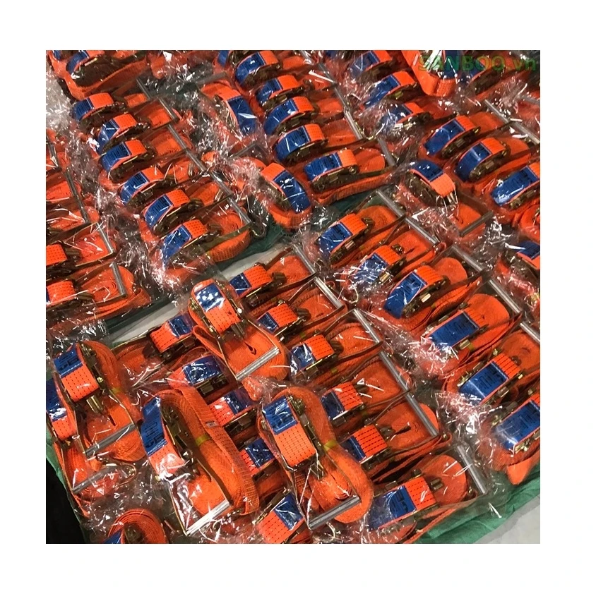 Factory Custom 50mm 2000kg Tow Truck Heavy Duty Double J Hook Retractable Ratchet Tie Down Lashing Straps