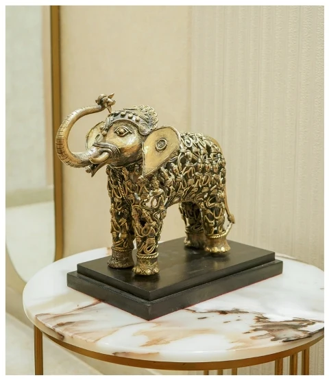BRASS ANTIQUE TRIBAL ELEPHANT FOR HOME DECOR