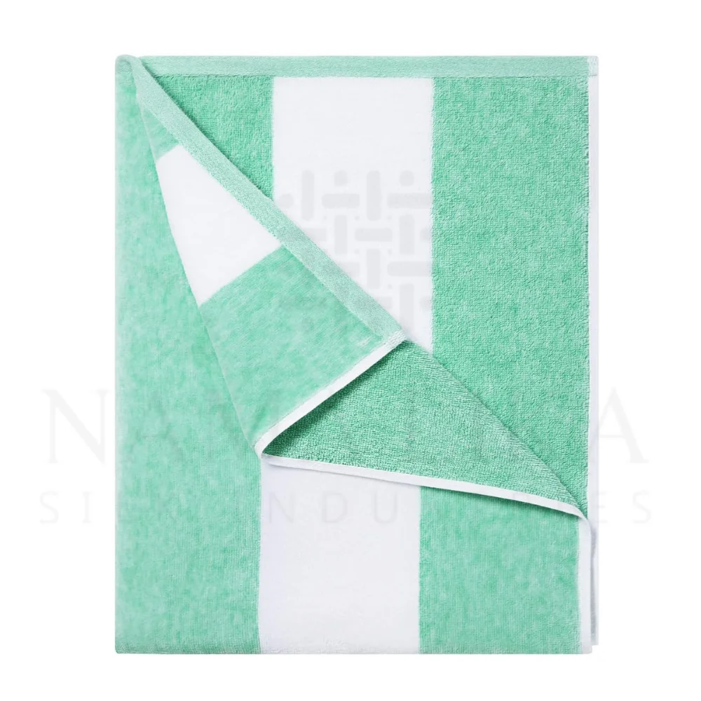 Factory Manufacturing Customized Green Cabana Beach Towels Hot Selling Adult Swim Towels Soft Cotton Logo Design Cheap Price