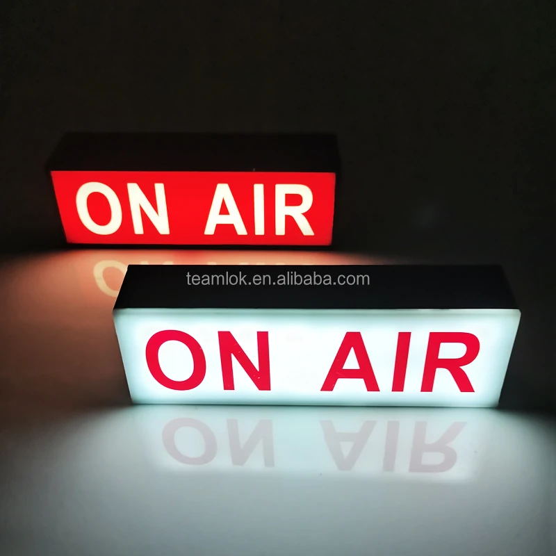 Mini desktop acrylic light box AAA battery ON AIR small switch advertising logo light box table top led acrylic sign
