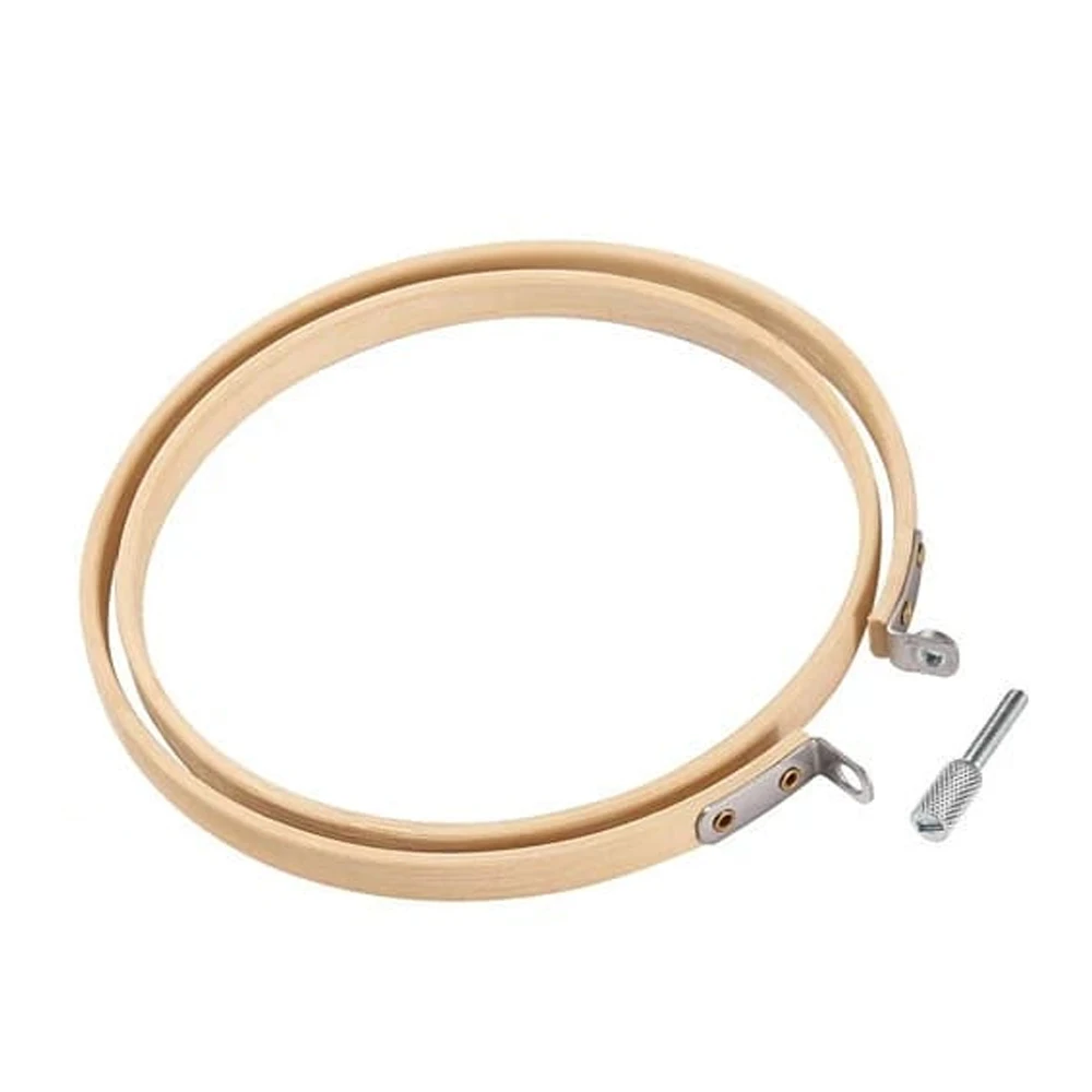 Wooden Embroidery Frame Adjustable Frame Circle Cross Stitch Hoops Wood Colour Ring Embroidery Hoop Frame