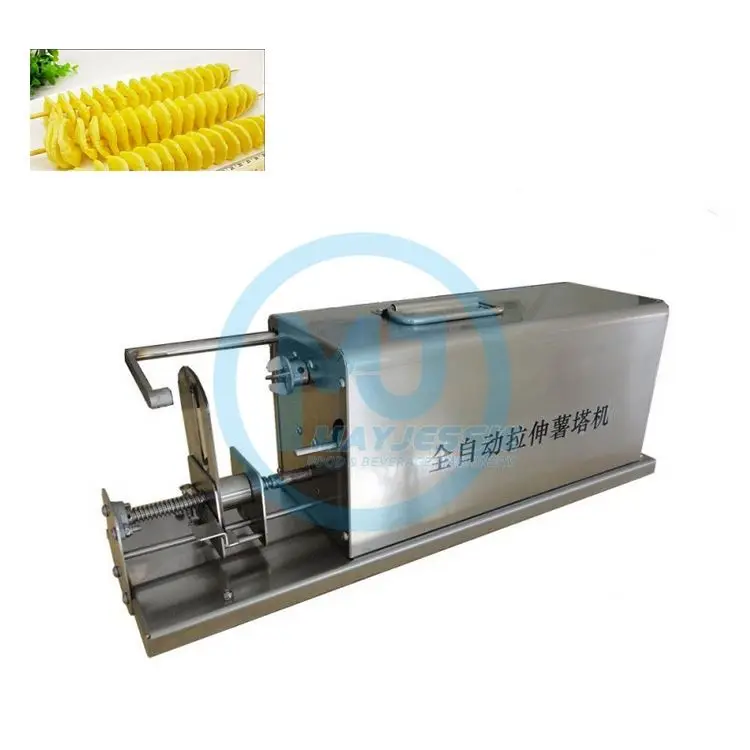 High speed Spiral Crisp Potato Twist Cutting Machine Easy operation Potato Tower Cutting Machine