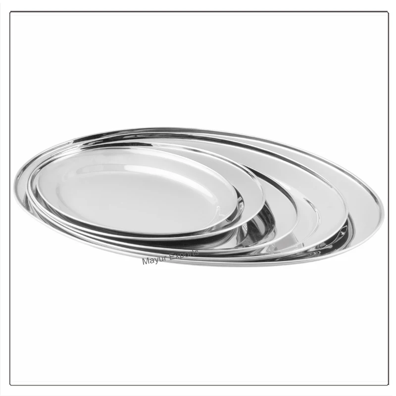 Stainless Steel Oval Serving Tray Metal Serving Tray