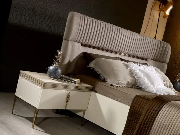 Luxury Design Verona Model Bedroom Furniture Set Elegant Style Dark Khaki Color Furniture Premium Quality - Made in Turkey