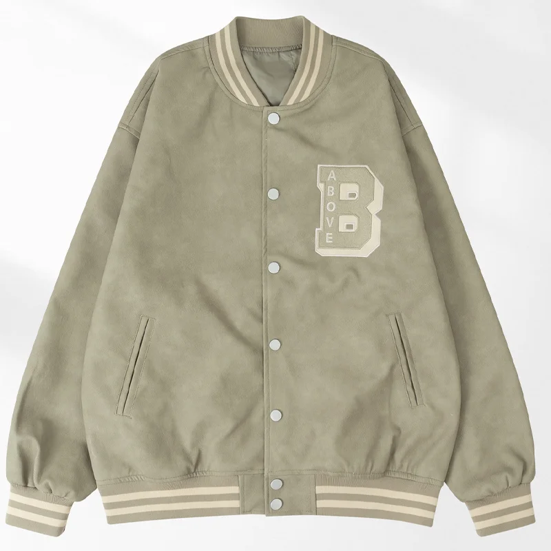 Fashion Custom Embroidery PU Leather Aviator Men Loose Motorcycle Suit Coat Jacket