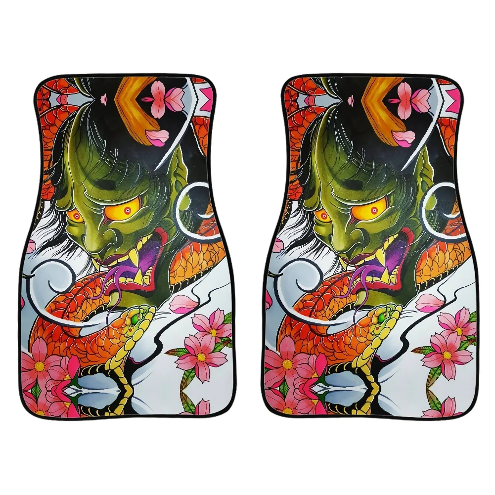 Изготовленный На Заказ они универсальный набор из 4 спереди и сзади аниме багажник японский дух ковер jdm эстетическое ковер автомобиля коврик с Нескользящая задняя крышка