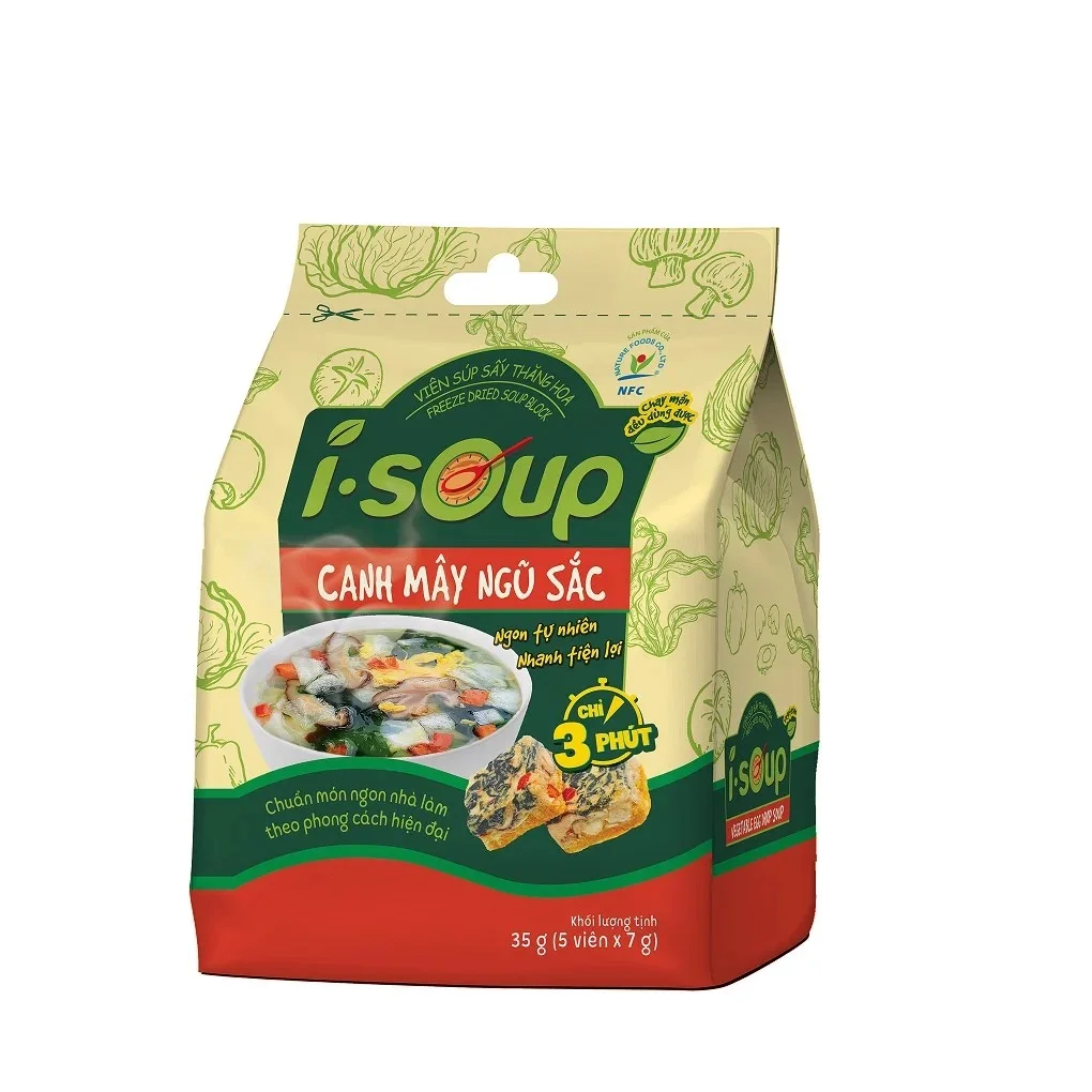 Authentic Vietnamese Modern Vegetable Egg Drop Soup Nutritious Convenient Freeze Dried Soup Block Instant Soup