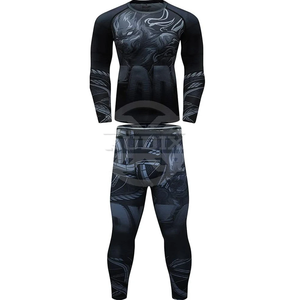 New Arrival MMA Rash Guard Black Color Fighting Boxing Jerseys and Shorts made in best quality