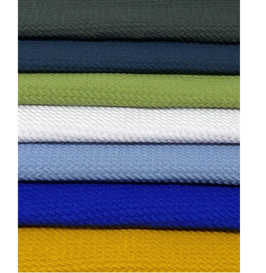 Best Selling Solid Color Stretch Polyester Spandex Jacquard Rice Karara Fabric At Wholesale Manufacturer