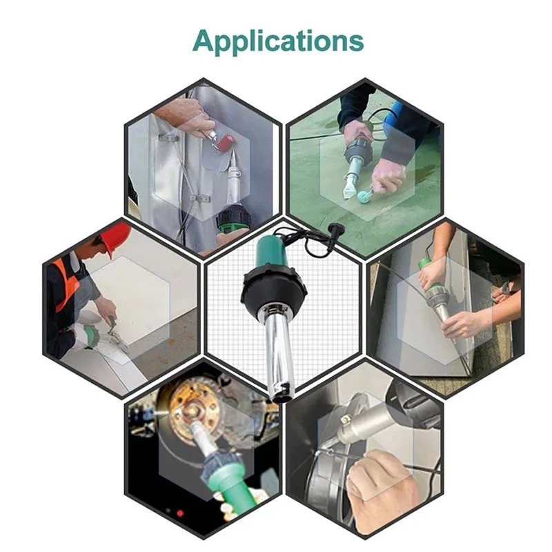 1080W 220V 50Hz Plastic Hot Air Welding Gun With Pencil Tip Nozzle Amp Flat Tip Amp Pressure Roller Heat Gun Kit Plastic Welder