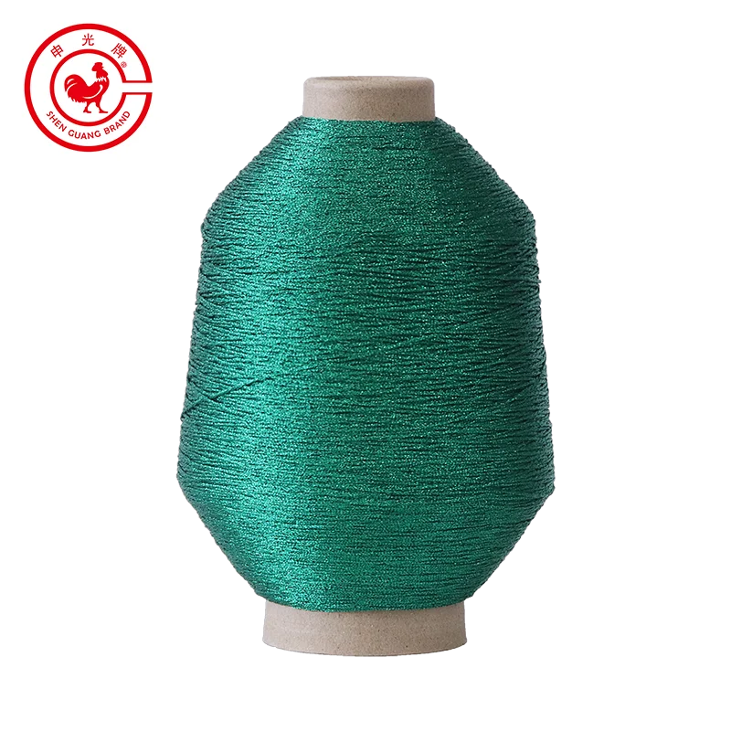 Different Colors Thick Knitting Gold Embroidery Polyester Metallic Yarn ST Type For Weaving