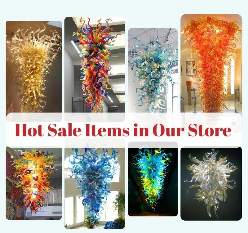 Modern Large Handmade LED Blown Murano Glass Chandelier Lighting for Home Hotel