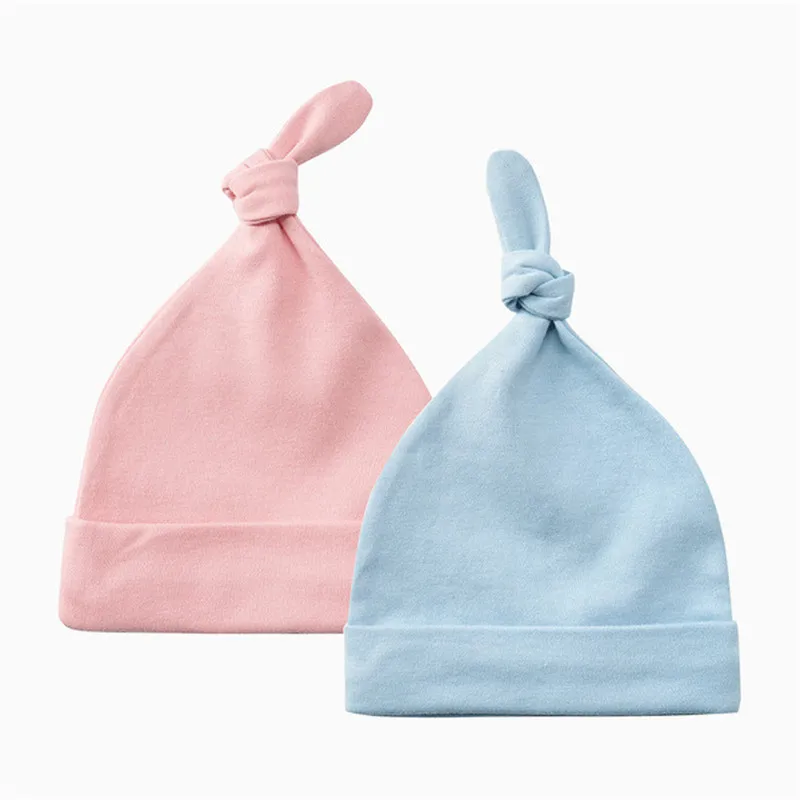 baby Knotted Hat Soft Cap in Summer for Baby Plain Custom White Kids Gifts Winter Unisex Knit Spring