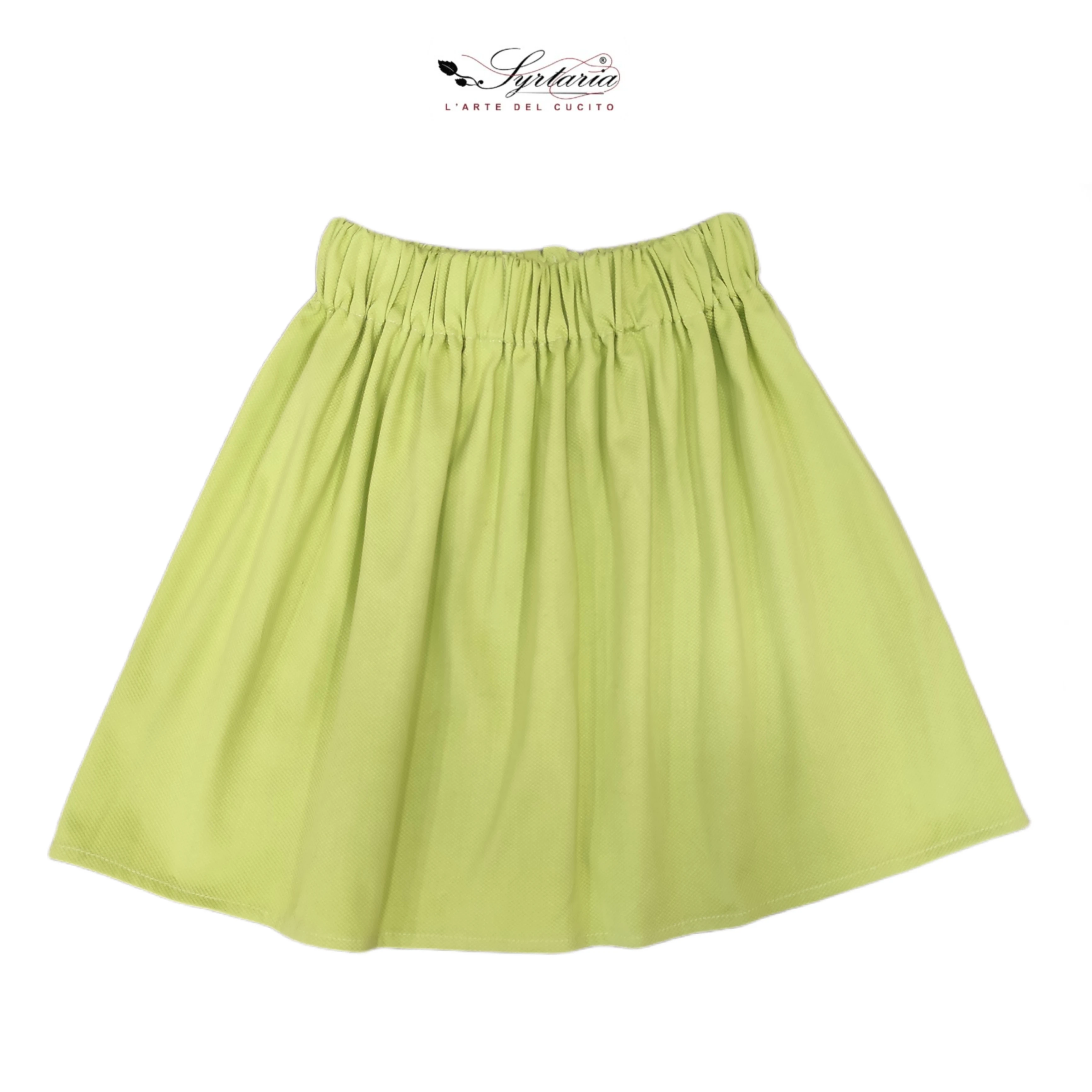 Fashionable skirt with elastic waistband. Made Italy fabrics Handmade clothing creations cotton pique spring outfit colors