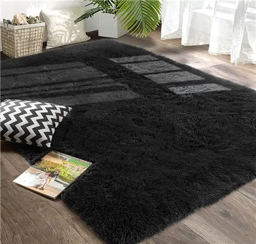 Soft Fluffy Rugs Furry Throw Area Rugs Red Ultra Plush Shag Rug Non-Slip Shaggy Modern Decorative Carpet Living Room Carpet Mat