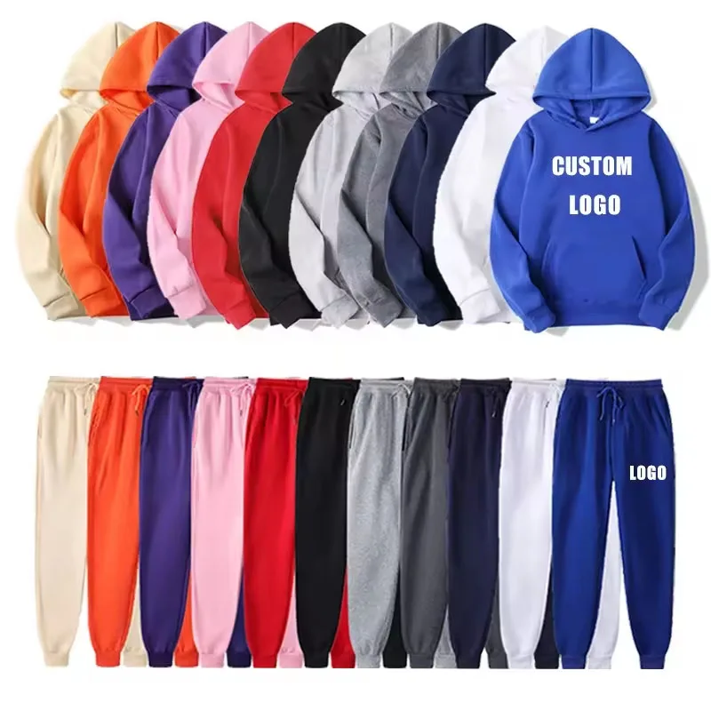 Wholesale Sweat Suits100% Cotton Very High Quality Pullover  Hoodies Set Customized Design  Durable Custom Track suit