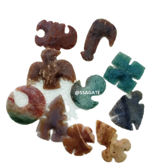 Natural Mineral Mix Shape Polished Agate Arrowheads wholesale Arrowheads  handmade natural Arrowheads Buy Online From S S AGATE