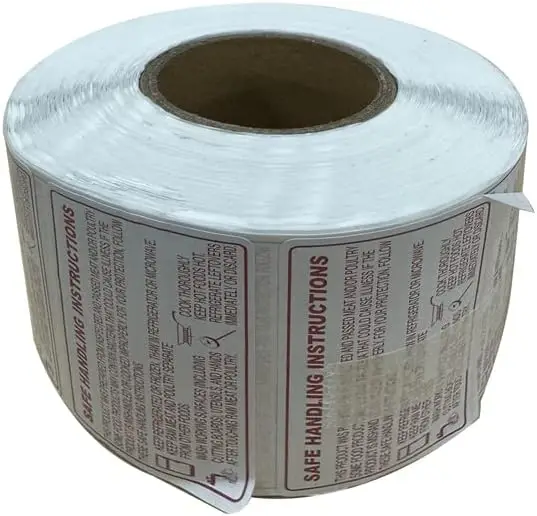 High Quality Food Safe Handing Instruction Stickers For Food Package Labels For Supermarket Grocery Stores