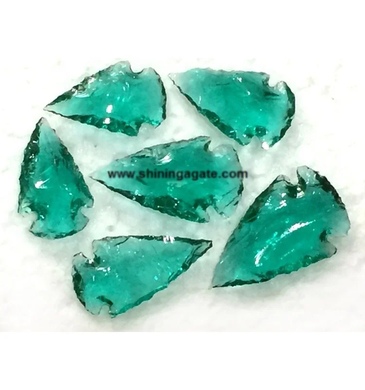Dark Green Color Glass Arrowheads | Wholesale Glass Arowheads | Cheap Arrowheads for Sale