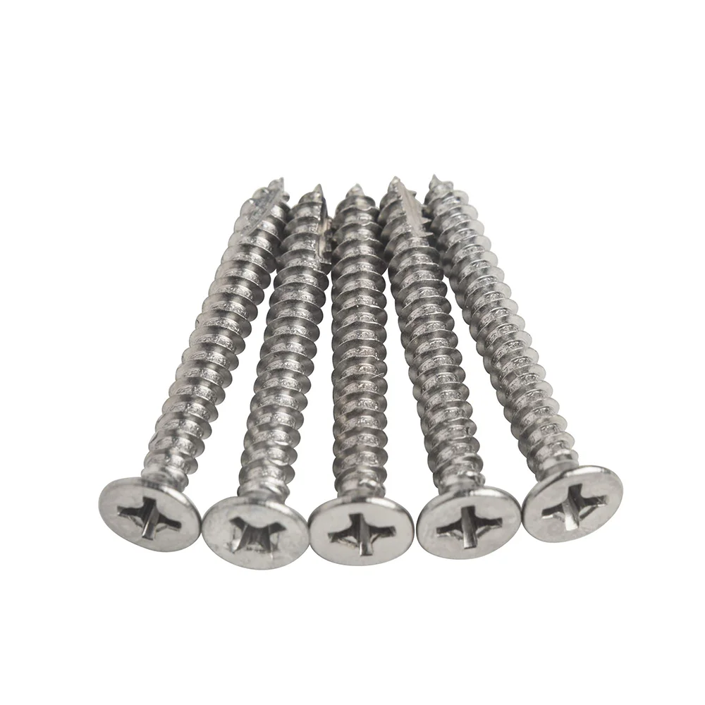 Manufacturer Hinge Screws Stainless Steel Wood Screws #9 Flat Phillips Head Extra Long Door Hinge Screws