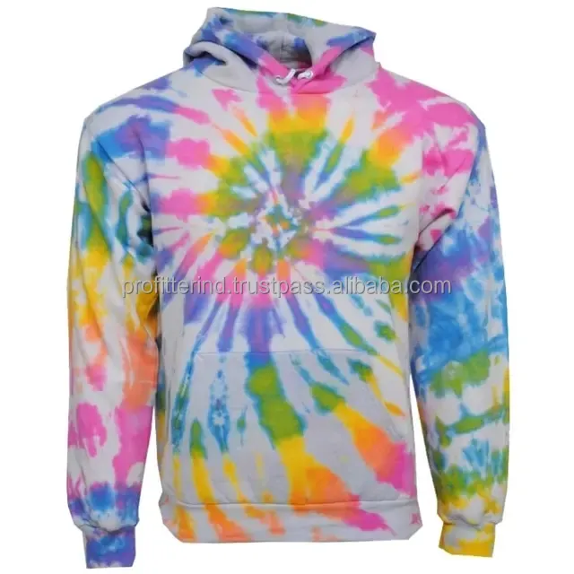 Tie Dye Hoodie Tie-Dye Pullover Hoodie Colorful Black Smoke Hooded Sweatshirt Tie-Dye Hoodie for Men