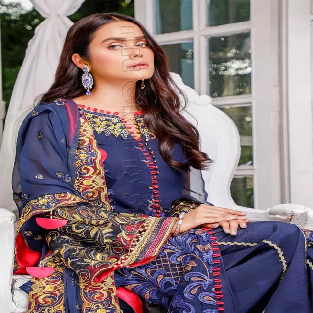 Indian Designer Pakistani Chiffon Mirror Embroidery Dress Salwar Kameez For Wedding and Party for Women Wholesale Rate