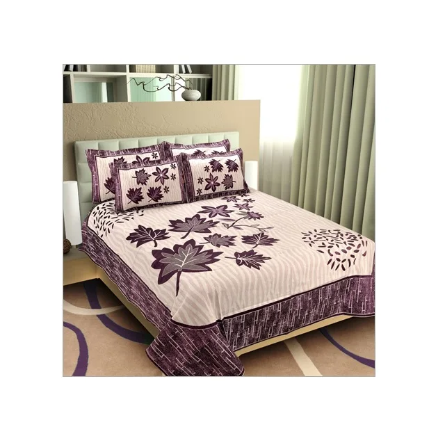 King size floral design bed spread Full Size Comfortable 100% pure Cotton Quilt GOTS certificate Bedspread with pillow For Bed