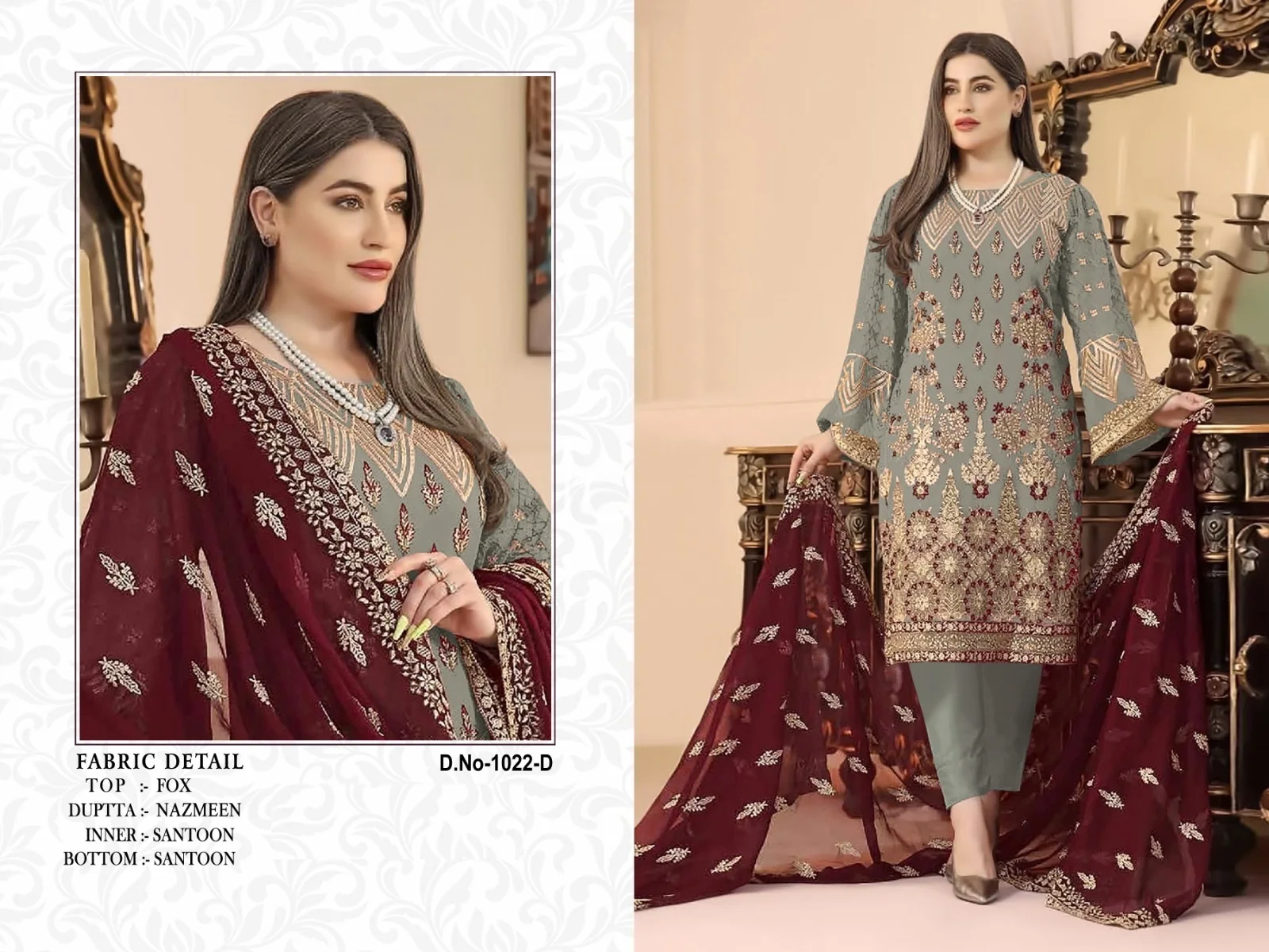 New Heavy Fox Georgette Pakistani Suit with Embroidery Sequence Work Semi-Stitched collection