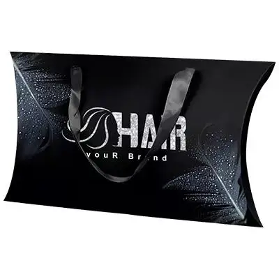 luxury custom logo print cosmetic hair bundle extension storage pack drawer box gift wig packaging box with ribbon handle