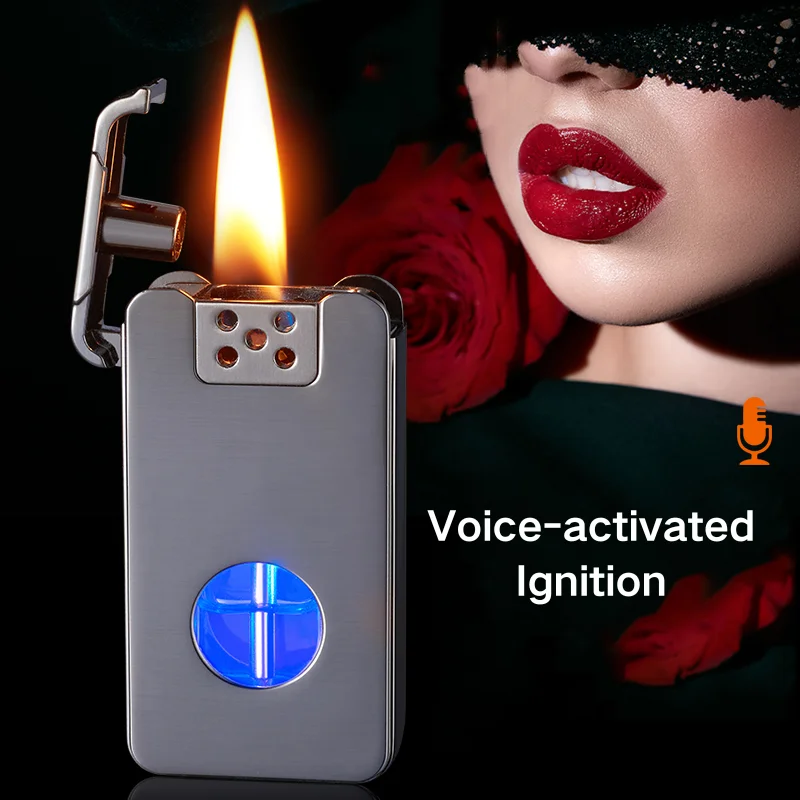DEBANG Voice-activated ignition lighter 2024 new design Type-C rechargeable kerosene butane lighter with pretty gift box