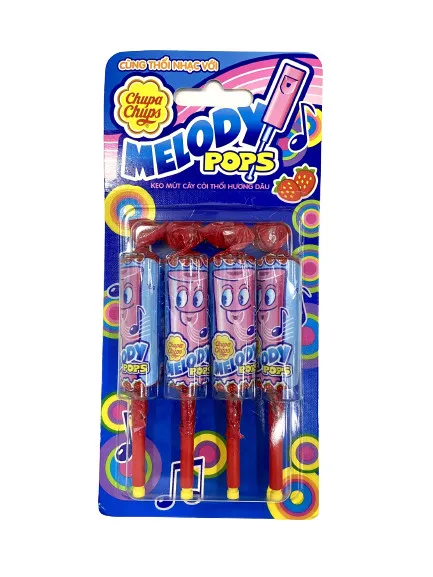 Chupa Chup Lollipop Melody Pops Strawberry Whistle Lollipop Kid Candy Wholesale Vietnam Competitive Pricing Package Low MOQ