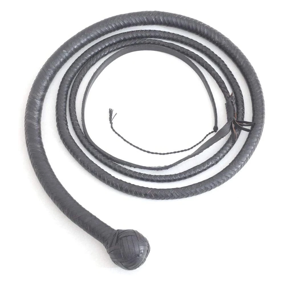 Hand Crafted Kangaroo Hide Snake Whip 4 Foot 12 Plait with Complete Leather Belly & Bolster Wholesale Supplier