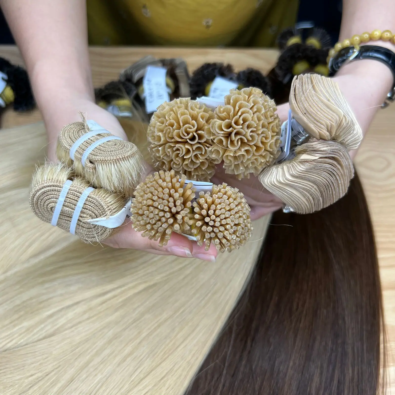 Кератиновые наконечники для наращивания волос оптом 100% человеческие волосы всех цветов длится 4 года